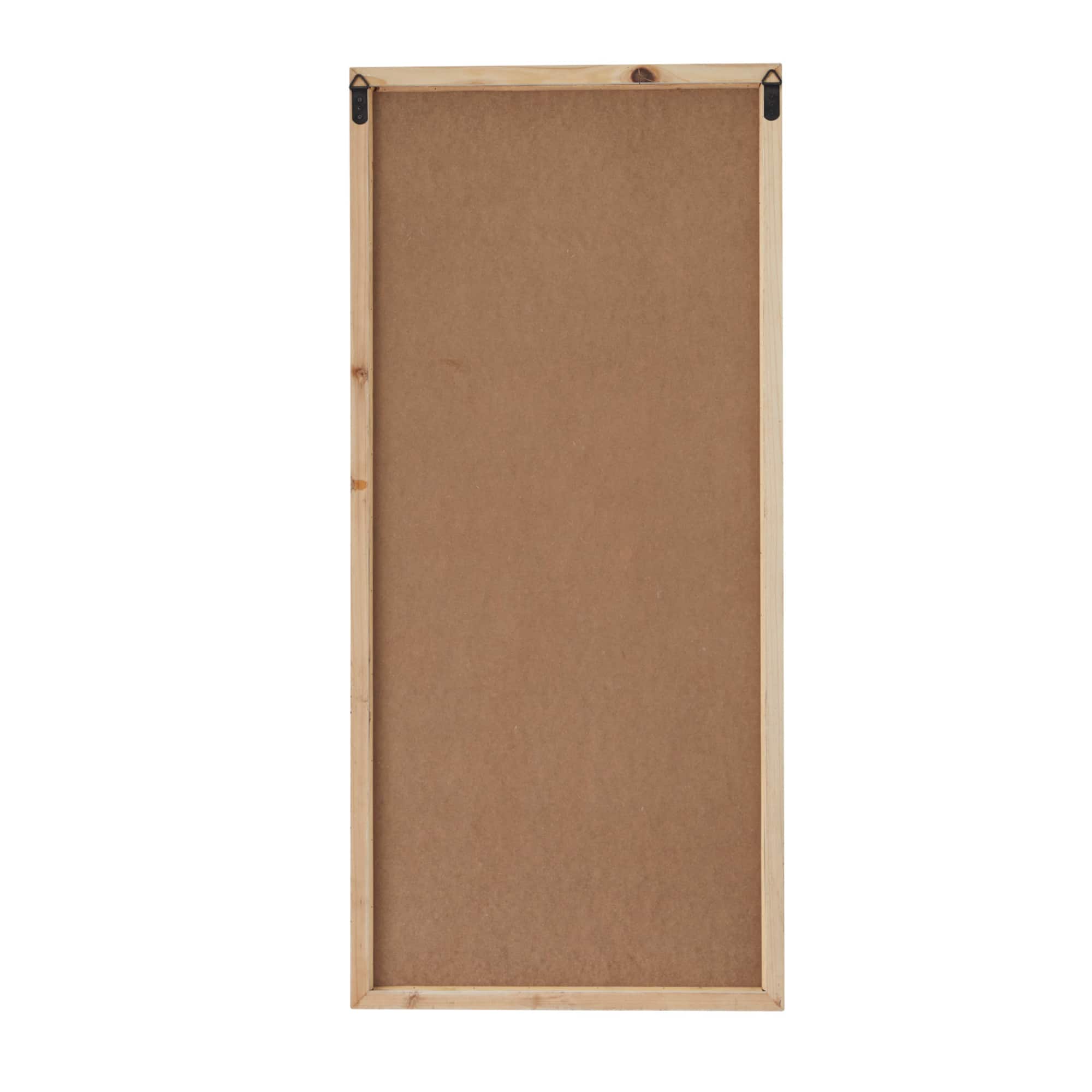 White Wood Farmhouse Rectangular Wall Mirror 48" x 22"